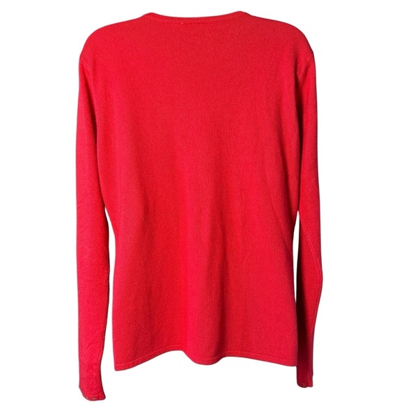 Wish for Joy Red Snowman Cardigan Sweater Large Christmas Embroidered - Picture 3 of 6